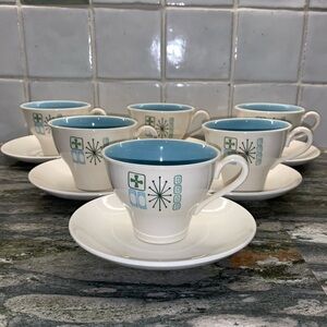 6 sets vintage Taylor Smith and Taylor Colorcraft Jamaica Bay Cups